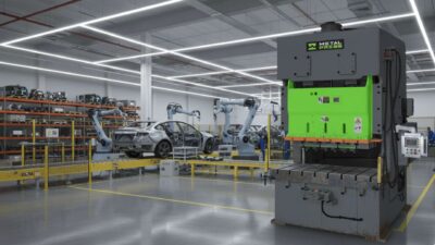 Metal Press manufacturing presses used for electric cars production.