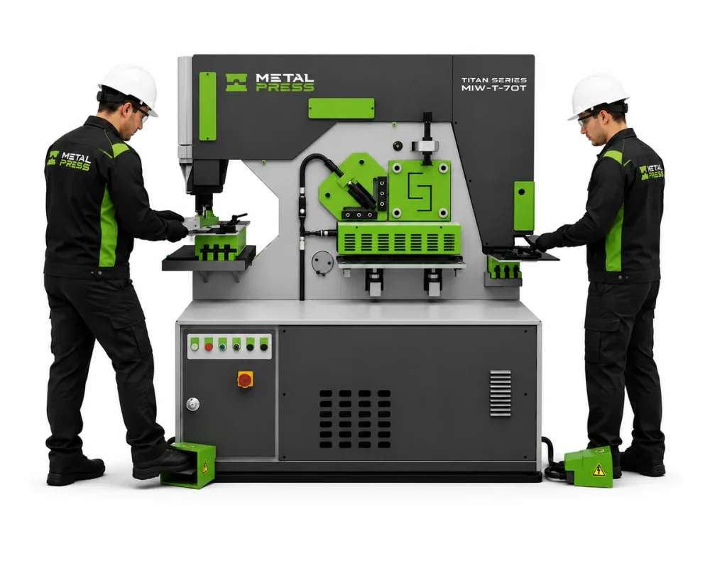 MetalPress Titan Class MIW-T punzonadora-cizalla hidráulica con dos operadores